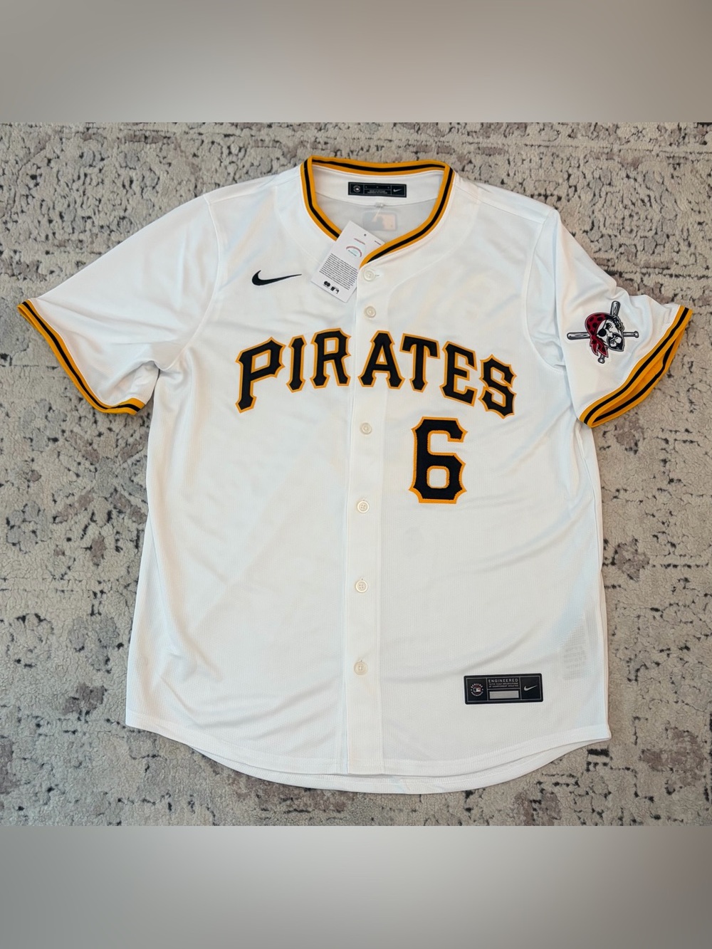 Nike Pittsburgh Pirates Konnor Griffin #6 White MLB Baseball Jersey Men’s Sz: L